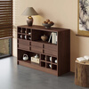 Translated Chinese style solid wood archaic rack small tea cabinet tea set storage rack Duobaoge shelf simple modern storage cabinet low cabinet walnut color archaic cabinet-100*40*90cm solid wood + package installation
