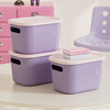 Storage box desktop large capacity debris with lid plastic storage box clothes organizer household storage basket toys purple medium size with lid