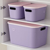Storage box desktop large capacity debris with lid plastic storage box clothes organizer household storage basket toys purple medium size with lid