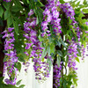 Simulated wisteria flower ceiling decoration vine flower string air conditioning pipe blocking plant artificial flower plastic flower rattan wisteria flower purple 1.8m1