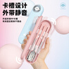 DEATKN German chopsticks and spoons set portable cutlery box children's chopsticks forks and spoons four pieces for students going to school and office workers three-piece set of forks, spoons and chopsticks pink