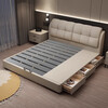Sanskrit Guangdong Foshan leather bed modern simple master bedroom soft bed 1.8m x 2m cream style edge-to-side storage wedding bed