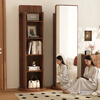 Small craftsman rotating full-length mirror floor-standing full-length mirror home bedroom bookshelf storage fitting dressing mirror white 170*43