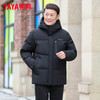 YAYA Down Jacket Men's 2025 Winter Middle-aged and Elderly Dad Clothes Hooded Short Fashion Thickened Windproof Warm Jacket DY Black L (175)