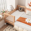 Intelligent Tree Beech Spliced Bed Crib Solid Wood Children's Bed Extra Wide Bedside Small Bed Flat Connected to Large Bed Adults Can Sleep Can Be Customized All Beech Wood Single Bedside Style + 7cm Removable and Washable Coconut Palm Latex Mat 180*70cm