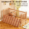 Zhiqushu all solid wood liftable beech wood spliced bed children's bed crib widened spliced large bed bedside bed can be customized three guardrails + 6cm coconut palm mattress + side lift can lift length 200 width 60 height 35 60 guardrails