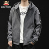 Paul Frank Jacket Men's Spring and Autumn American Jacket Men's Trendy Brand Hooded Cardigan Sweatshirt Men's Top Dark Gray XL