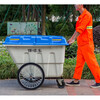Cleaning truck mobile trash can garbage truck trolley cleaning truck mobile outdoor covered wheel blue and white 400L