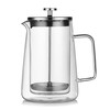 Heat-resistant French Press Pot Double-layer Coffee Pot Home Coffeeware Filter Sharing Pot Filter Glass Pot Transparent High Borosilicate Glass Color Box 1000ML Trapezoid French Press Pot