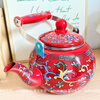 NAOISKEY Naoski Red Hook Lotus kettle thickened 2.5L large capacity enamel enamel old-fashioned kettle for cooking milk tea and boiling water Red Hook Lotus kettle capacity 2.5L