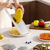 ASCOR grater household potato grater multifunctional vegetable cutter new scraper does not hurt your hands kitchen shredding artifact stainless steel vegetable cutter + hand guard + slicing + thick shreds + drain basket