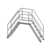 Aluminum alloy cross-line line ladder custom-made across the pipeline production line line cross-pipe ladder maintenance platform climbing ladder arched cross-line ladder simple cross-line line ladder height 0.85 meters