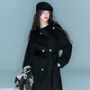 Sancai 2025 winter new double-sided woolen coat double-breasted long woolen coat F