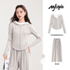 MJ STYLE imitation cashmere hooded slim cardigan with glutinous rice pants for women 2026 spring and autumn new slim slim commuter suit
