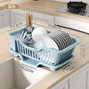 Yusenyi drain basket dish rack dish kitchen storage rack household countertop cupboard dishware storage sink tableware storage rack thickened version - blue quick-drying drain