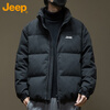 JEEP Jeep Down Jacket Men's Winter Short Warm Stand Collar Jacket Men's Casual Clothes Men's Black XL