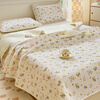 RSRDDY Cotton Customized Category A Mother and Baby Summer Four Seasons Small Floral Cotton Sheet Twill Tatami Kang Cover Three-piece Set 3 Xing Yu Wish Pure Cotton Two-piece Bed Cover Set 90*200 + One Pillowcase
