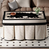 Shantou Lincun 2024 new style medieval style fire cover thickened fire table cover rectangular electric stove cover electric oven heating table cover 40 width x 40 length x 68cm high flower garden fire cover without table mat