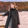 Sancai 2025 new winter double-sided woolen coat long round neck for women