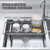 Home Baili Kitchen Stainless Steel Telescopic Sink Storage Rack Thickened and Deepened Sink Blue Dishes and Chopsticks Multifunctional Pool Drain Basket