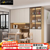 Zhiyueju 2025 new solid wood sideboard wall-mounted living room dining table built-in high cabinet small apartment storage restaurant wine cabinet E type 120*42*220 (solid wood board) delivery and installation