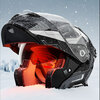 JHLONG URBANSTYLE HELMET motorcycle open-face helmet for men in winter, anti-freeze, warm and anti-fog, electric vehicle, all-season full-face helmet with Bluetooth headset, new national standard, Class A, Gundam black, high-definition dual mirrors XXL (60-64 head circumference)