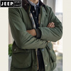 JEEP SPIRIT British retro hunting corduroy jacket men's autumn and winter new thickened loose workwear windbreaker jacket for men 079 navy blue 2XL 160-175 catties