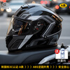 JHLONG URBANSTYLE HELMET motorcycle open-face helmet for men in winter, anti-freeze, warm and anti-fog, electric vehicle, all-season full-face helmet with Bluetooth headset, new national standard, Class A, Gundam black, high-definition dual mirrors XXL (60-64 head circumference)