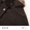 ELLE90 White Duck Down Retro Woolen Down Jacket Women's 2025 Winter New Design Sheep Wool New Year's Long Jacket Brown M