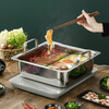 Fat Donglai's same style four-grid hot pot 304 stainless steel square pot commercial deepened seabed fishing basin three-layer steel three-layer steel 304 square basin Yuanyang style