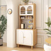 Log cream style sideboard against the wall integrated storage cabinet kitchen guest dining room multi-functional storage storage cabinet wine cabinet 60*40*190 milk white/embossed door delivered to the home
