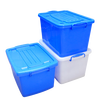 Seaport thickened plastic turnover box with wheels and lid tableware storage box storage box logistics transport box dishwashing box plastic box No. 36 cutlery box - blue - with lid thickened new material - food grade