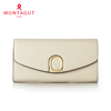 Montagut Genuine Leather Wallet Women's Genuine Leather Women's Long Buckle Cowhide Ring Multi-Function Clutch Pink R2422576012