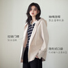 Eveli (eifini) Jiang Xin endorses wool cashmere hooded zipper coat one-hand long woolen coat 2025 winter soft velvet white mid-length sheep wool cashmere S 90-115 catties