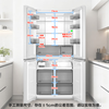 Haier 549 liter Xiaohonghua 2.0 four-door cross-door first-class energy-efficient air-cooled frost-free ALP dual frequency conversion dual system circulation anti-odor large-capacity household refrigerator 549 liter dual system + ALP dual sterilization + ice making + three-speed temperature change