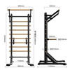 Self-traveling human rib wood frame integrated trainer indoor punch-free household fitness equipment pull-up device dance leg press stretching bag upstairs milk white household horizontal bar + adjustable parallel bars