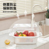 Double-layer retractable drain basket kitchen vegetable basket washbasin home living room fruit plate sink pool drain basket new double-layer-beige double-layer drain, flexible telescopic