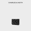CHARLESKEITH card bag CK6507705242 autumn and winter classic rhombus multi-card slot short coin purse Black black