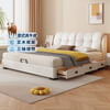 Sanskrit Guangdong Foshan leather bed modern simple master bedroom soft bed 1.8m x 2m cream style edge-to-side storage wedding bed