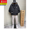 Woodpecker Autumn and Winter Cotton Thickened Jacket Men's Youth Cotton Clothes Casual Hooded Workwear Windproof Jacket Men's 10602/8001 Gray Green Thickened L (Recommended 100-120 catties)