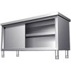 Thickened 304 stainless steel workbench, kitchen cabinet, commercial restaurant table, home console sliding door, 304 thickened stainless steel single-pass style + stand, length 180*width 80*height 80