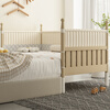Yongdianfang spliced widened bed all solid wood children's spliced bed with high guardrails that can be raised and lowered for adults and a crib that can be customized. Three-sided high guardrails + bed rails + 6cm latex coconut palm mattress 200x80cm