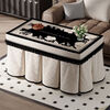 Shantou Lincun 2024 new style medieval style fire cover thickened fire table cover rectangular electric stove cover electric oven heating table cover 40 width x 40 length x 68cm high flower garden fire cover without table mat