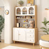 Log cream style sideboard against the wall integrated storage cabinet kitchen guest dining room multi-functional storage storage cabinet wine cabinet 60*40*190 milk white/embossed door delivered to the home