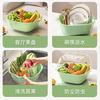 Yusenyi double-layer sink food-grade drain basket household plastic fruit plate sink rice washing vegetable storage basket (large-medium-small) matcha color drain basket