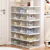 Knock-in-one shoe box household multi-layer foldable magnetic shoe cabinet dust-proof and installation-free transparent shoe storage cabinet storage box