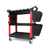 Qiaobo Lai Car Wash Shop Car Beauty Tool Trolley Special Multifunctional Plastic Three-Layer Mobile Storage Trolley Rack - (Factory Direct Delivery) Tool Trolley with Double Buckets (Flat)