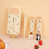 Muyuge German stainless steel three-piece tableware set portable take-out chopsticks spoon and fork set student cute Strawberry Shortcake color matching