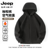 JEEP SPIRIT Sherpa Jacket Men's Autumn and Winter Plus Velvet Thickened Polar Fleece Casual Jacket Hooded Fleece Jacket Polar Fleece-Black Regular L