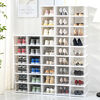 Knock-in-one shoe box household multi-layer foldable magnetic shoe cabinet dust-proof and installation-free transparent shoe storage cabinet storage box